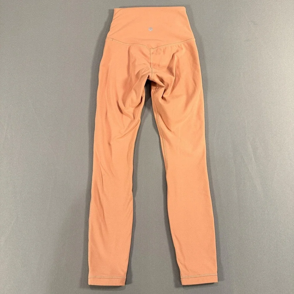Lululemon Leggings Womens 2 Orange High Rise Ankle Yoga Athletic Gym Stretch